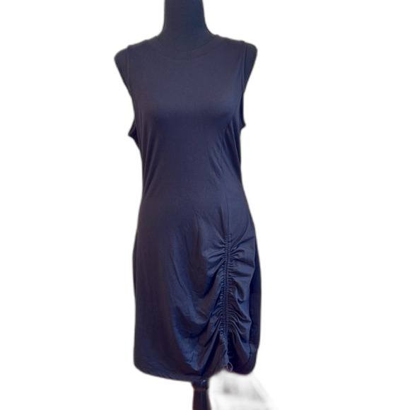 Socialite dress sleeveless drawstring ruched minidress black size Large. NWOT - Picture 1 of 6